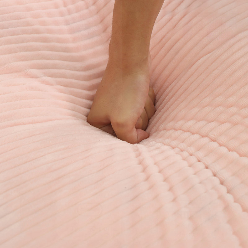 Fauteuil à billes pour adultes, très grand canapé-lit confortable pour chambre à coucher et dortoir, Velours côtelé rose