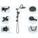 Complete Rainfall Shower System With Rough In-valve And Slide Bar
