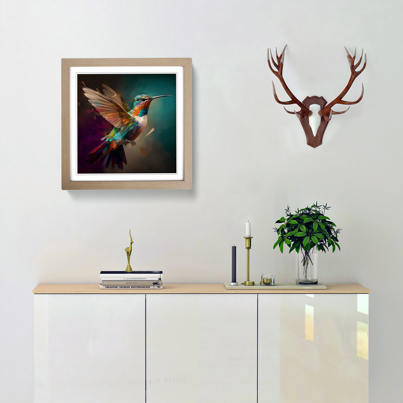 Hummingbird Digital - Single Picture Frame Print on Wood, Oak