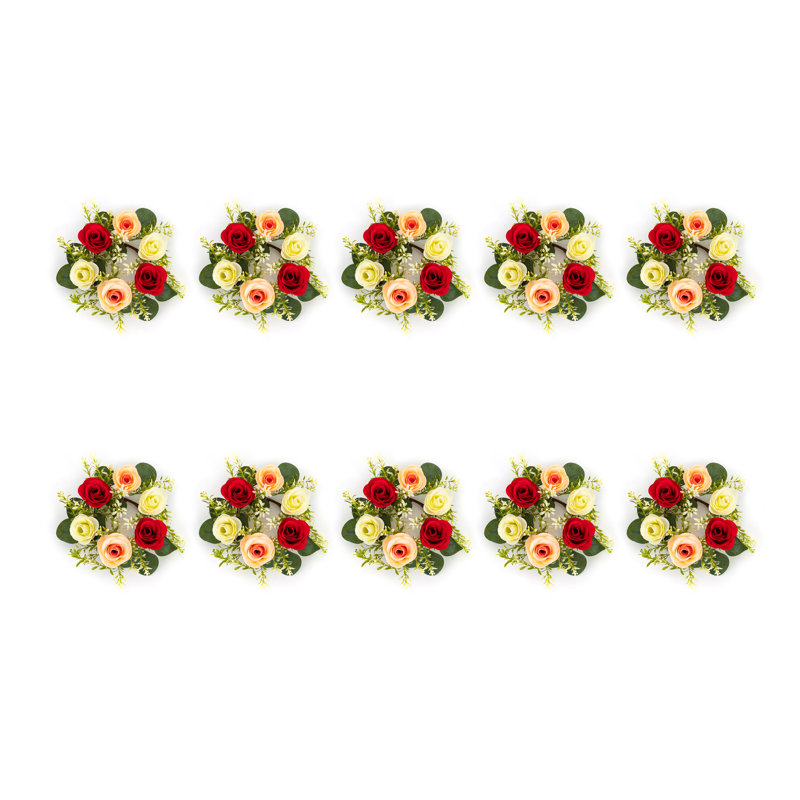Arrangement de panier suspendu en sapin, Jaune/rouge