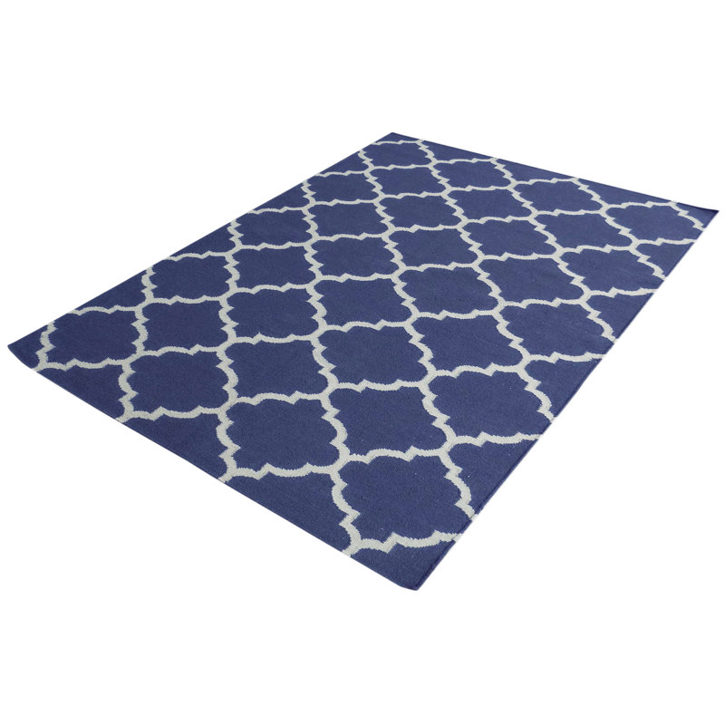 Elizabeth Rectangle Geometric Wool Area Rug, Rectangle 155 x 240cm