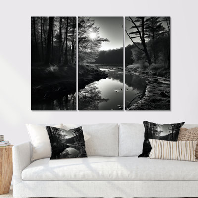 «Enchanted River Forest Scenery I - River Decor», ensemble d'art sur toile