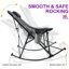 Chaise berçante de camping surdimensionnée avec coussin, Temmo pliant portable pour adultes, support 350 lb-1790214246