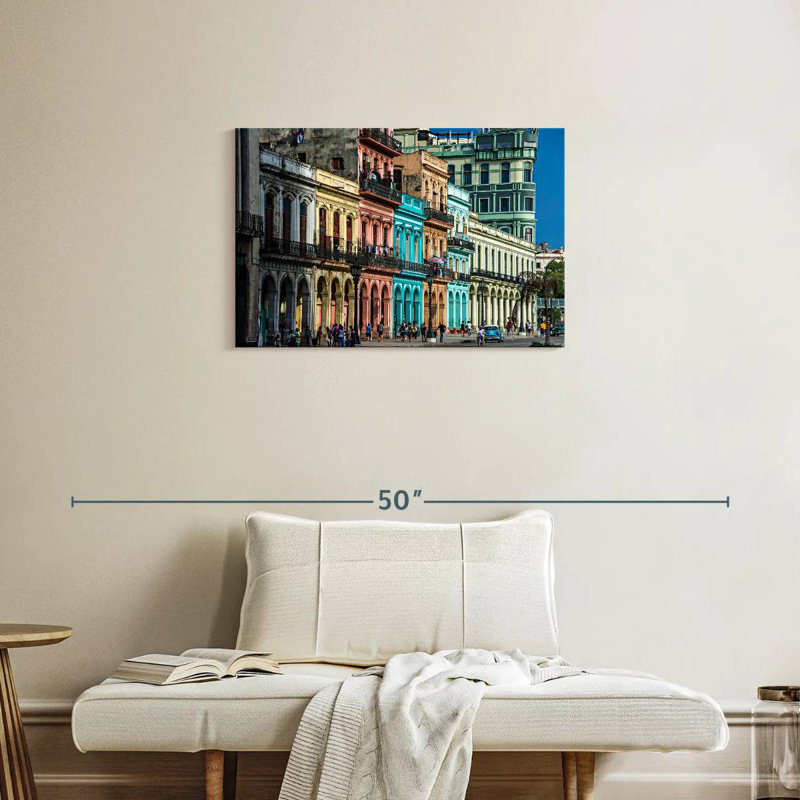 Ravi, maisons cubaines colorées, H 20 po x l 30 po
