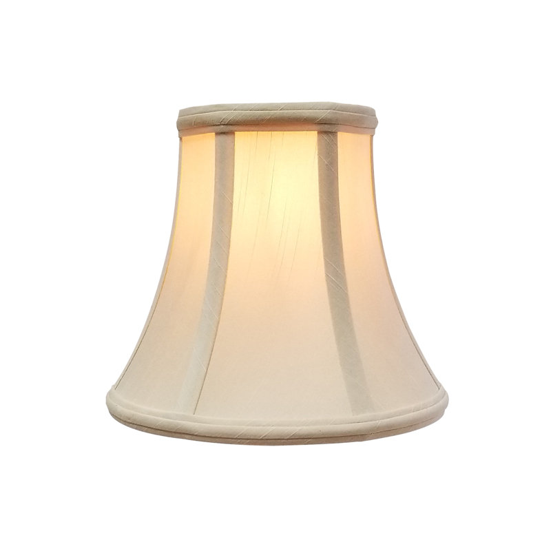 Abat-jour cloche en soie / shantung (à pince), Beige / blanc cassé, H 6,75 po x l 7 po x P 7 po