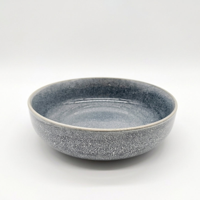 Reactive Ash Blue Glaze Dinnerware Pasta Bowl 4pc Set 20cm