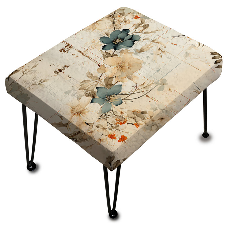 Repose-pieds beige rectangulaire Country House Flower Harmony III - Patchwork