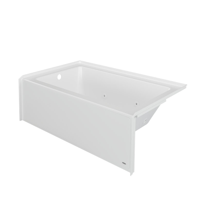 SIGNATURE® Rectangle Flat Front 6632 Skirted Whirlpool with Heater LH White, No, Left