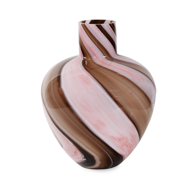Petit vase en verre Napolitain, H 11 po x l 9 po x P 9 po