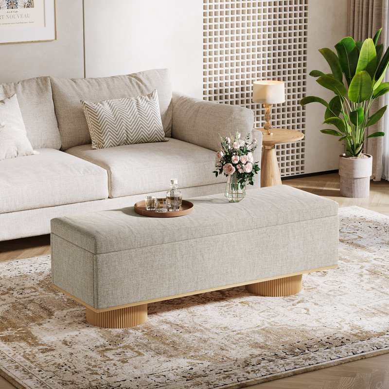Polyester Upholstered Storage Bench