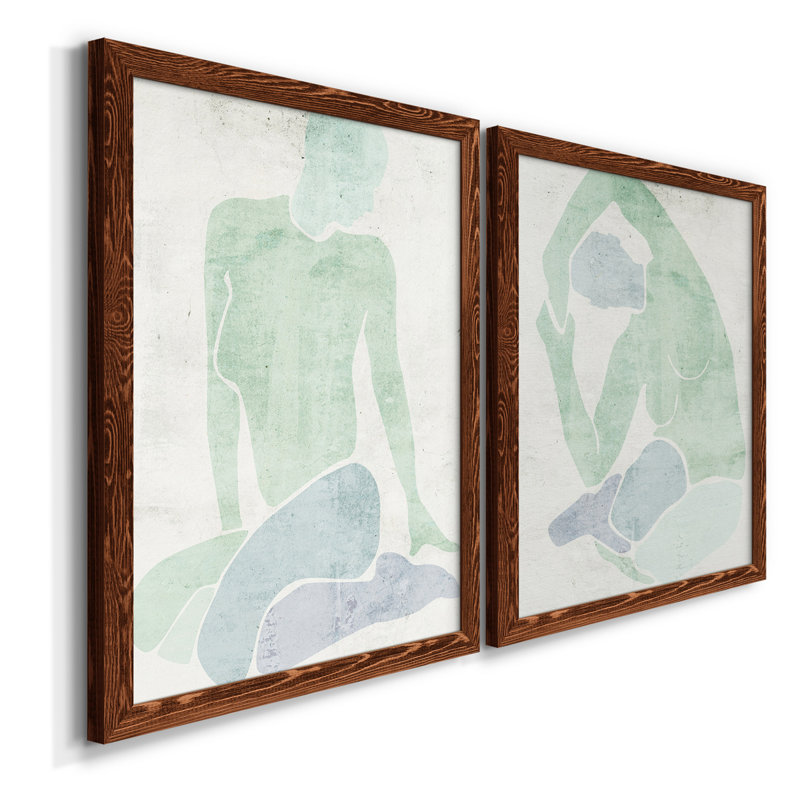 Stretching III - ensemble de 2 peintures encadrées, Toile encadrée noyer, H 43,5 po x l 31,5 po x P 1 po