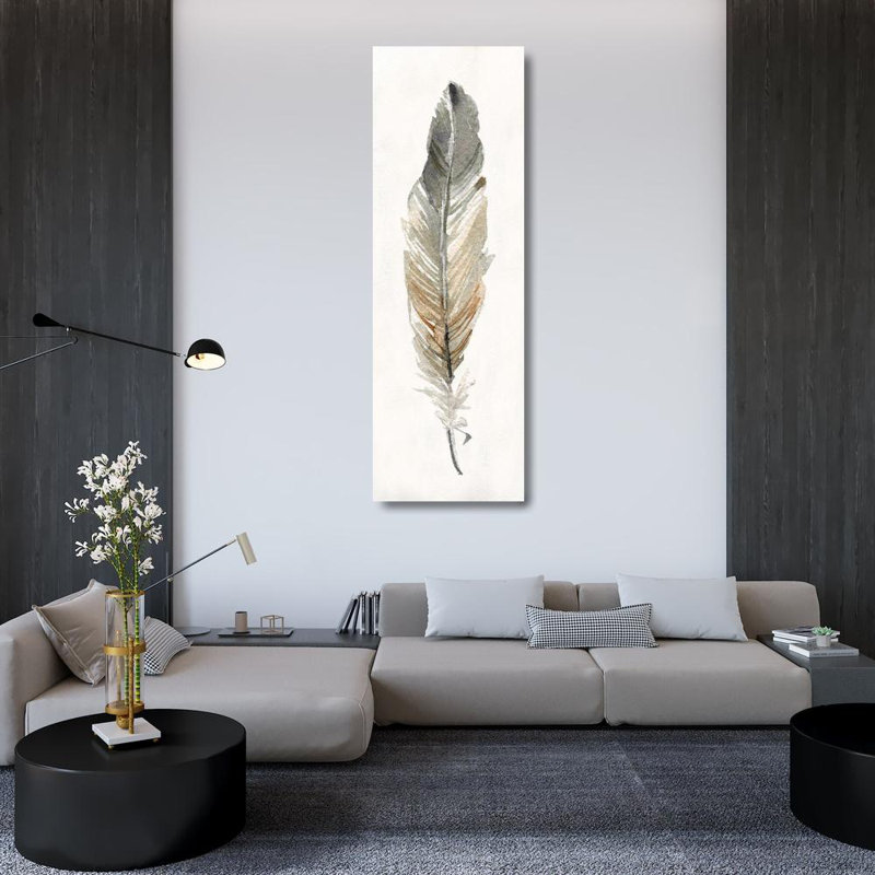 «Bungalow Rose Robinson, Carol», reproduction d'art sur toile tendue avec une plume neutre I, H 48 po x l 19 po