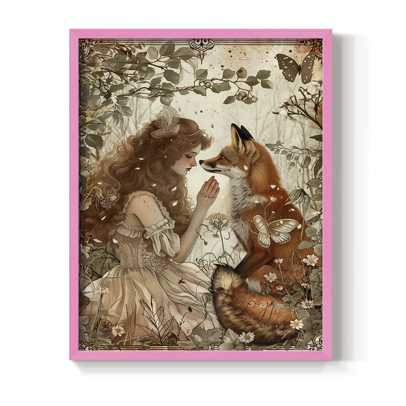 «WOMEN Series CDII», reproduction encadrée - bois massif, H 30 po x l 24 po, Rose