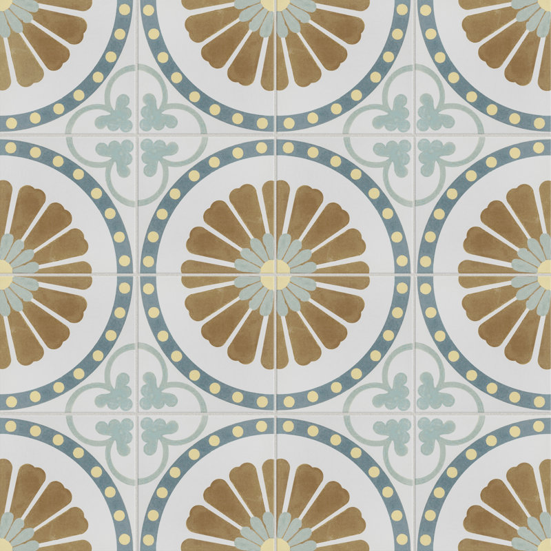 Revival 8" x 8" Ceramic Patterned Wall & Floor Tile