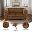 Causeuse modulaire en microfibre brune