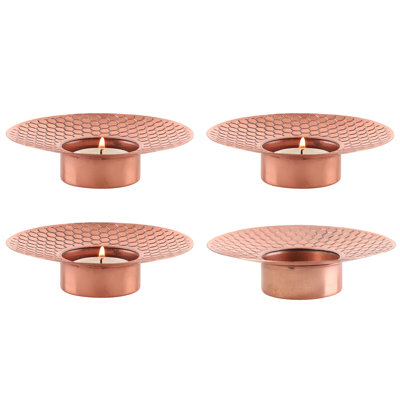 Ensemble de 4 porte-bougies chauffe-plat en métal 4 pièces
