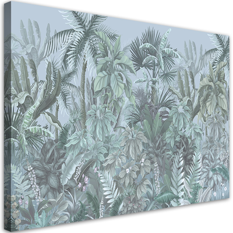 Tropical Leaves And Trees - No Frame Print on Canvas