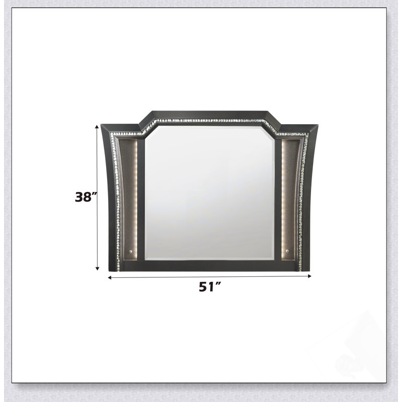 Miroir arqué à DEL Kaitlyn, Gris