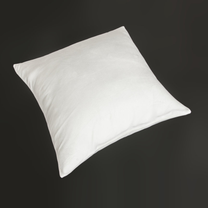  Housse de coussin carré en velours, 26 po x 26 po, Blanc