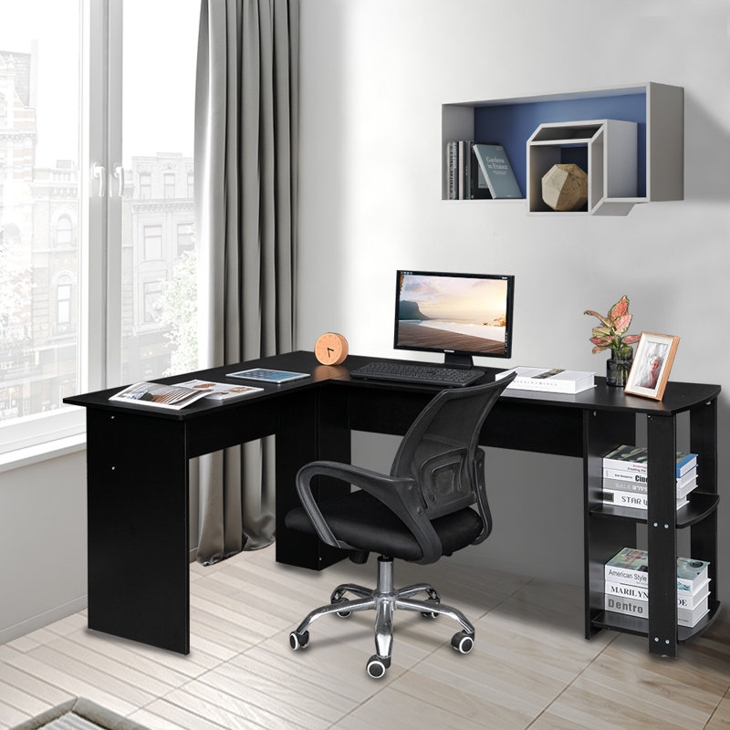 Marklesburg L-Shaped Computer Desk, Black