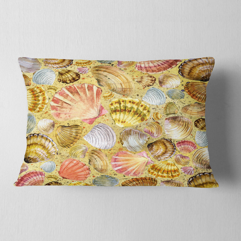 Coussin lombaire coquillage et sable de mer beach