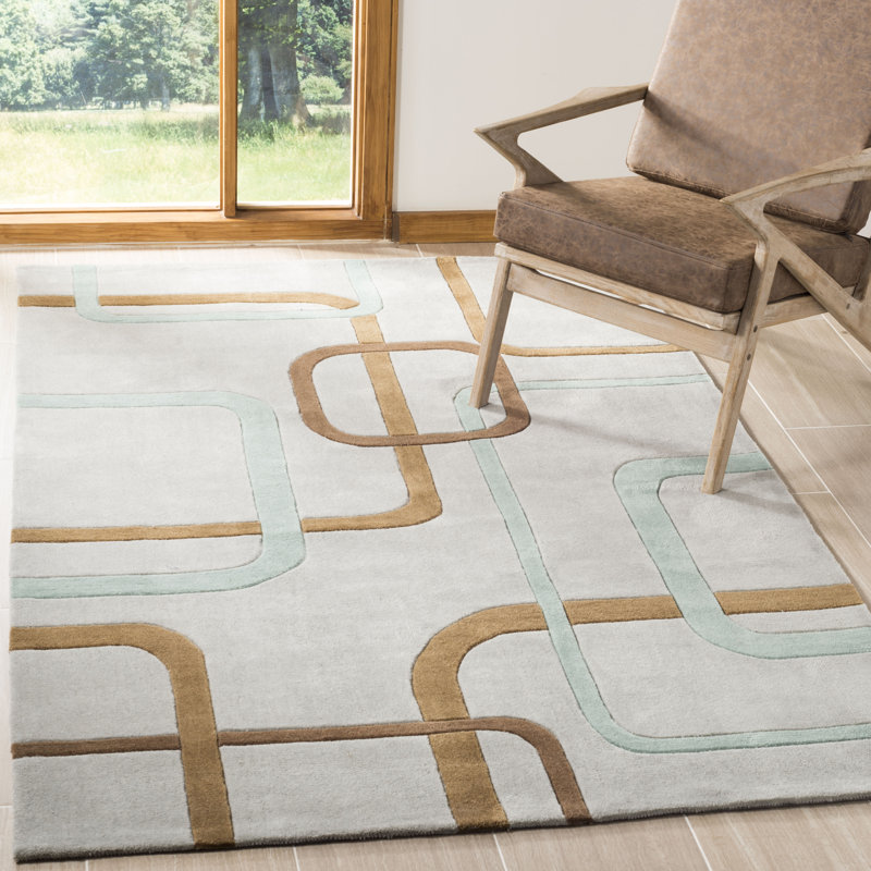 Tapis géométrique touffeté à la main Canobbio, Rectangle 8 pi x 10 pi