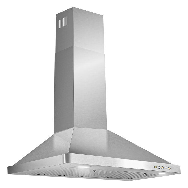 Cosmo 30 in. Vista Collection Ducted Wall Mount Range Hood, Button Controls, LED Lights, Permanent Filters, Stainless Steel
