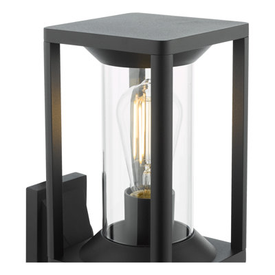 Brishauna Matte Black 28cm H Outdoor Wall Lantern