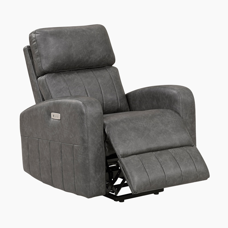 Fauteuil en similicuir respirant et relevable de 34 po Aritha, Grey