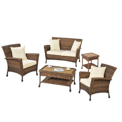 Rumph Premium All-Weather Wicker 4 - Person Patio Conversation Set with Cushions