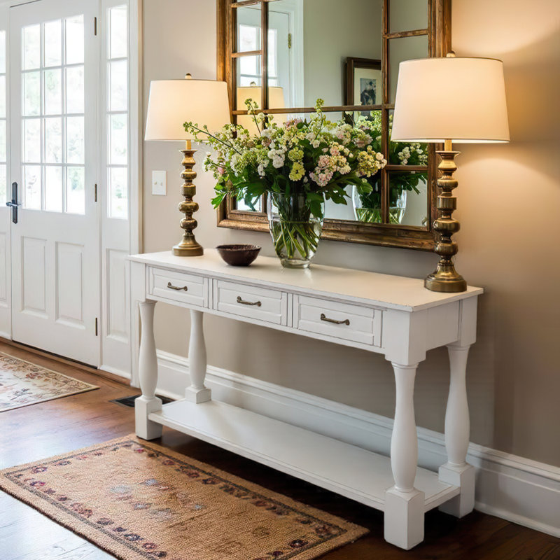 Console 63 po avec tiroirs et rangement 63 po