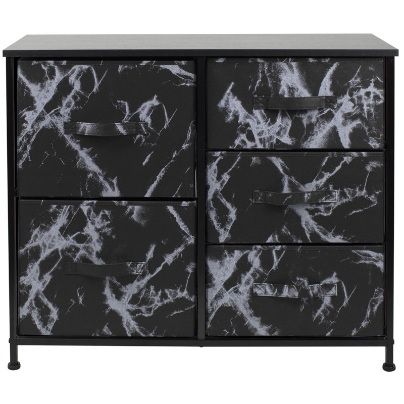 Commode à 5 tiroirs Sorbus, Noir