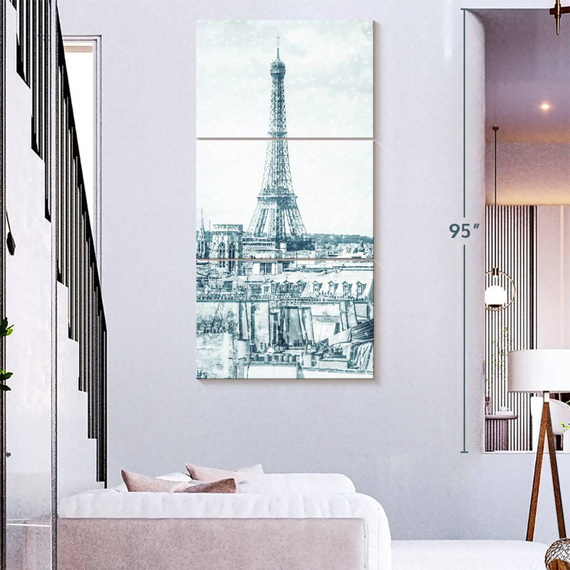 Retro Eiffel Tower, 27" H x 12" W