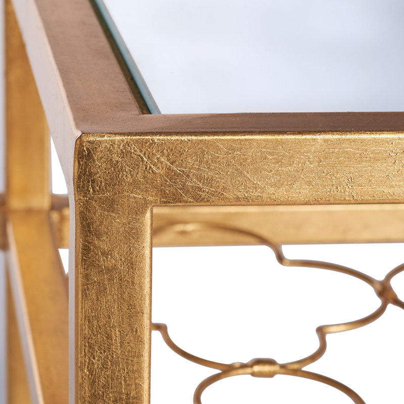 Genevieve Glass Top End Table, Iron