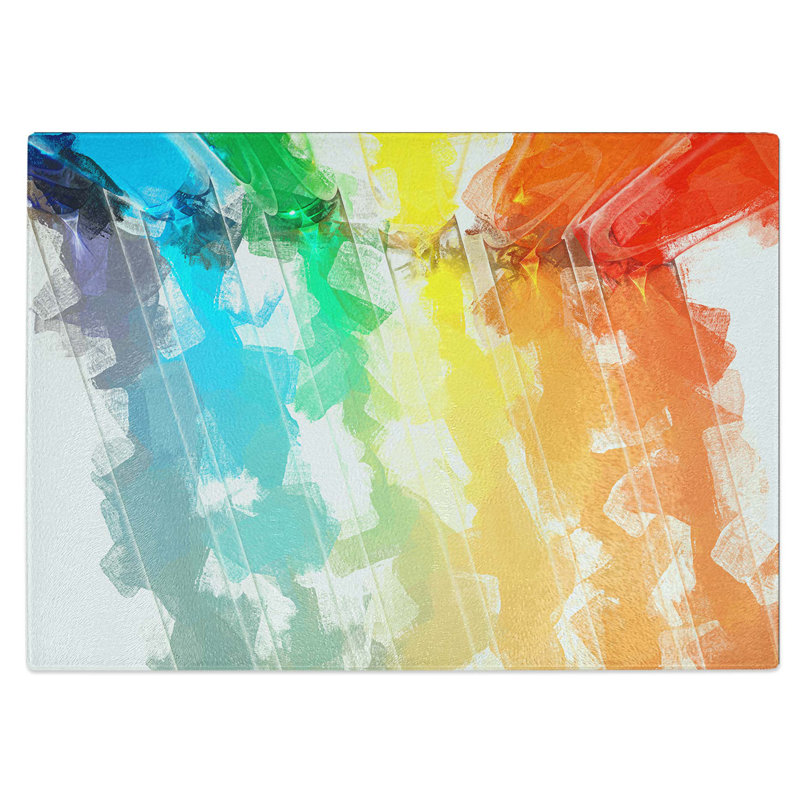 Tempered Glass Bars Chopping Board, 39 cm W x 28.5 cm L