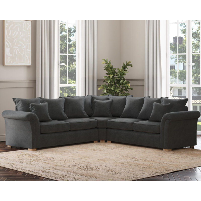 Castleacre Corner with two seats both sides, Scatter Back, Steel Polyester