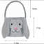 Panier de lapin de Pâques Mignon sacs de seau de Pâques avec oreilles de lapin pour la chasse aux œufs de Pâques, décorations de Pâques, rangement de cadeaux de bonbons (gris / blanc (oreille plate))