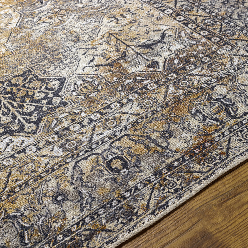 Glendale Heights Washable Oriental Indoor Rug, Rectangle 6'7" x 9'