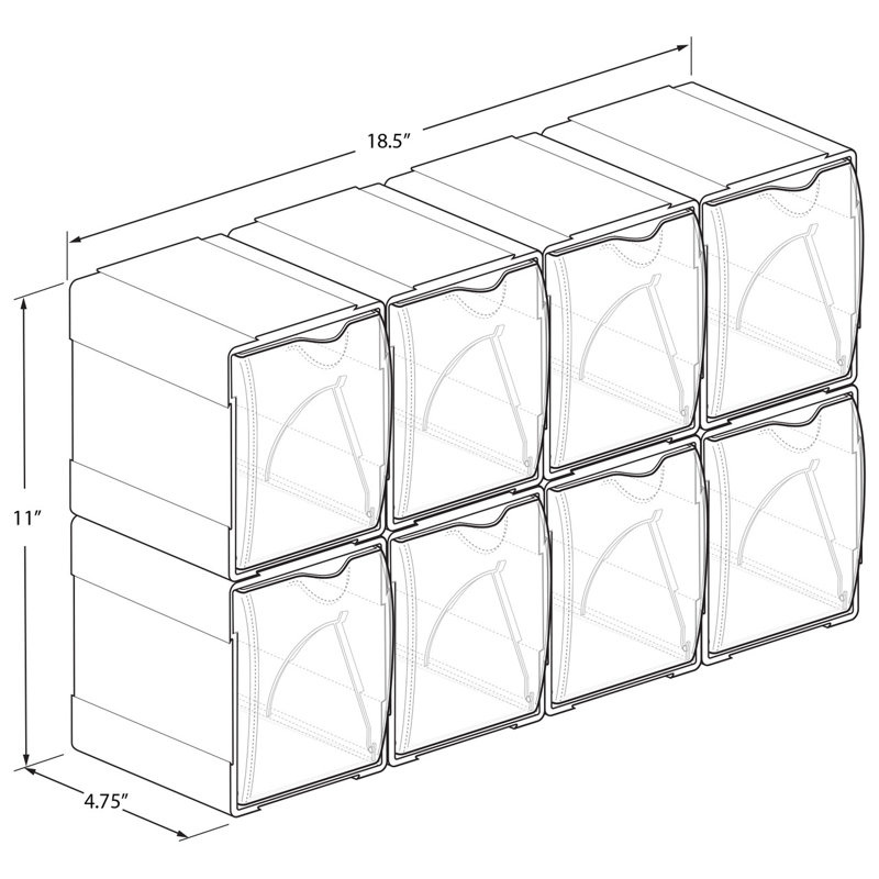 White Stackable Tilt Bin Counter Organizers 8-Pack