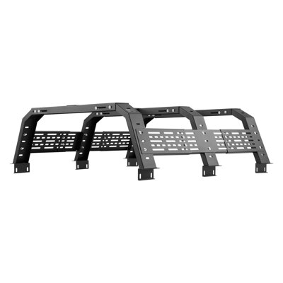 Overland Truck Bed Rack, 49.2-67.9 In Width, Adjustable Overland Bed Cargo Rack With Sidebar, 900 Lbs Static Capacity, Heavy Duty Steel, For Mid-Size Trucks, Compatible With Tacoma/Gladiator JT