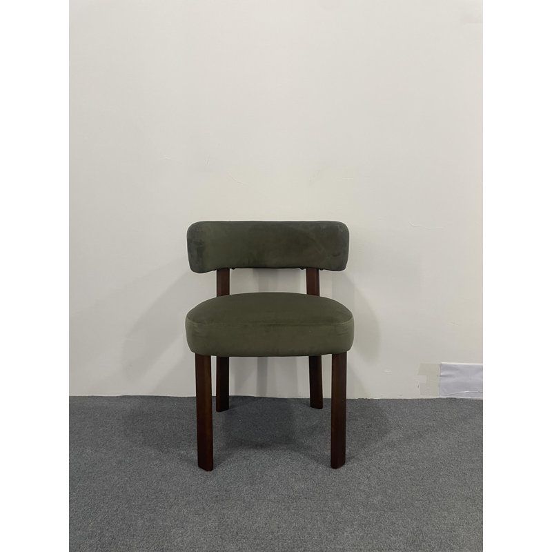 Chaise d'appoint rembourrée en bois massif, Vert