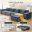 Boneless L-Shaped Modular Sectional Sofa With Ottoman, High-Density Foam Seating For Home Or Office Comfort.-290906650