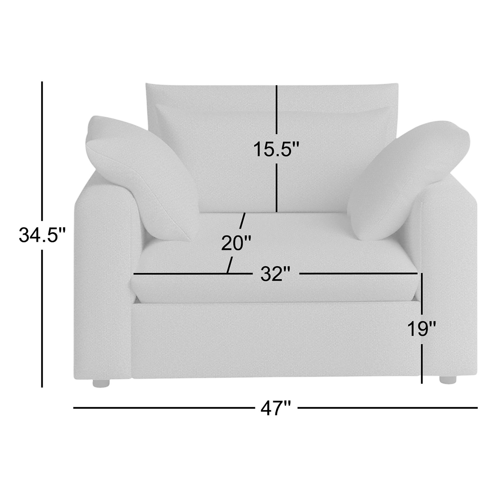 Remy Upholstered Chair and a Half, Andrew Driftwood Performance Chenille