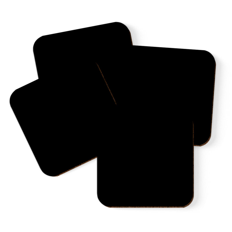 Cork Square 4 Piece Coaster Set, Black