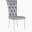 Chaise d'appoint à dossier capitonné gris (ensemble de 2)-510683640