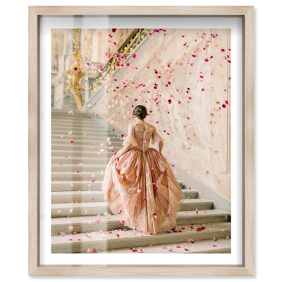 Décoration murale chambre à coucher rose Shadowbox Print par Notoriart, cadre en chêne naturel, 16 x 20