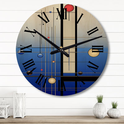 Horloge murale moderne surdimensionnée en bois pleine lune II - Futuriste minimalisme