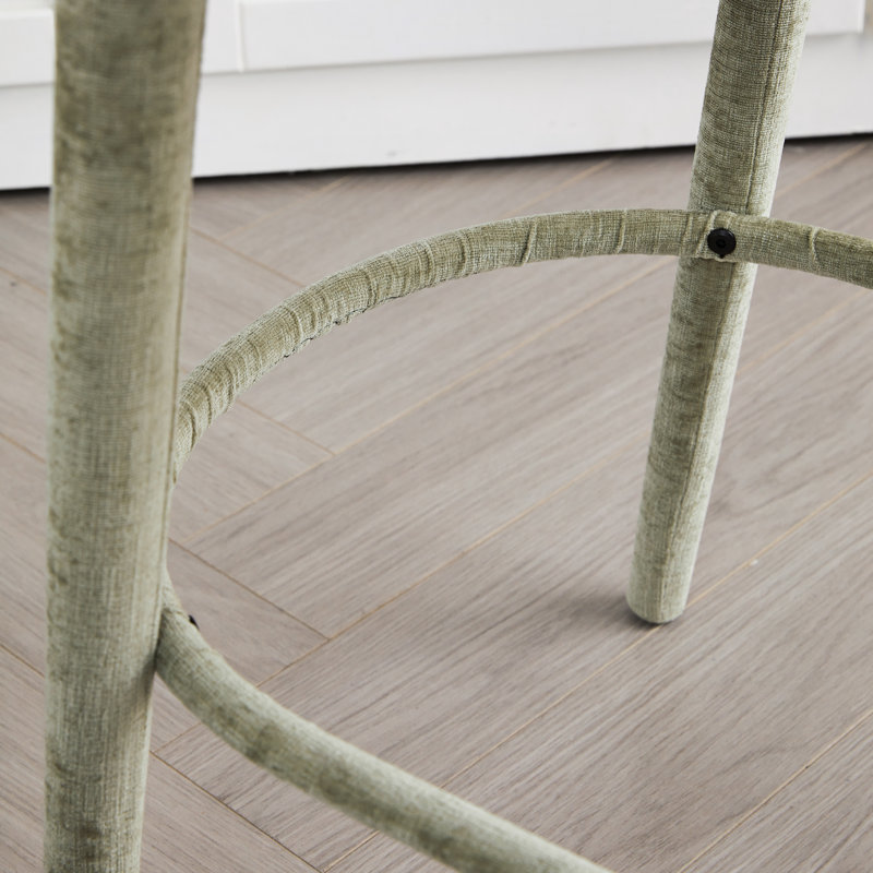 Tabouret de bar rembourré sans dossier - pieds, repose-pieds et barre de confort pour la maison, 2 cuisines,, Nickel
