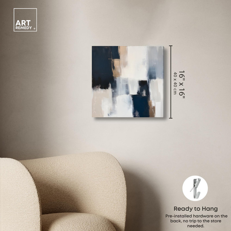 Toile orageuse II par Art Remedy, H 16 po x l 16 po, Toile tendue, Toile tendue