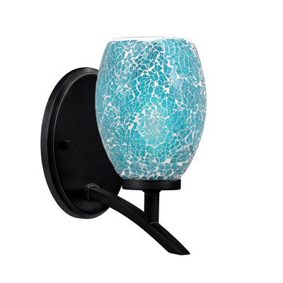 Applique murale lumineuse en verre turquoise 5 po Kurve